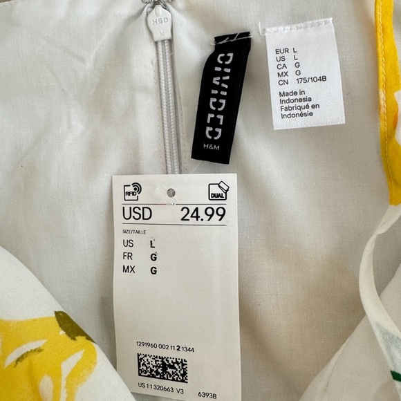 Printed Strappy Dress by H&M  - NWT szL - Picture 5 of 9